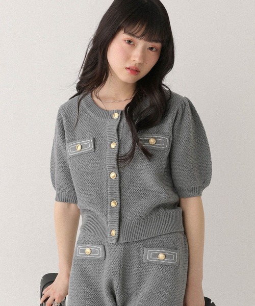 Heather（ヘザー） サマーニット ニット セーター ゴールドボタン