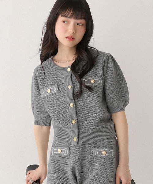 Heather（ヘザー） サマーニット ニット セーター ゴールドボタン