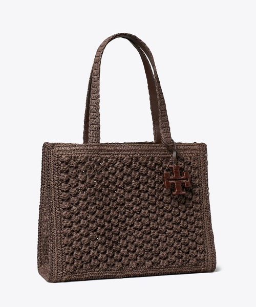 Tory Burch パテントレザー トートバッグ ダークブラウン TORY BURCH（トリーバーチ） トートバッグ エラ ハンドクロシェ