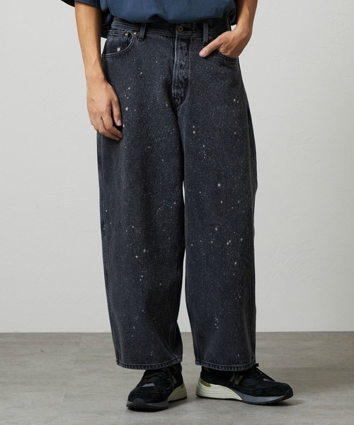 Lee SUPERSIZEDビッグシルエットワイドストレートデニムパンツ M Lee（リー） ジーンズ SUPERSIZED ビッグシルエットカウボーイデニム