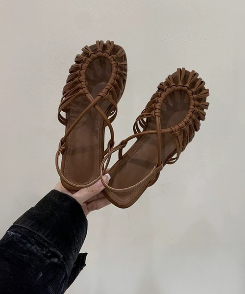 サンダル 編み込みストラップサンダル レディース : ZOZOTOWN Yahoo!店