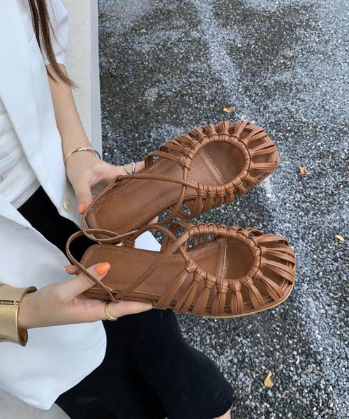 サンダル 編み込みストラップサンダル レディース : ZOZOTOWN Yahoo!店