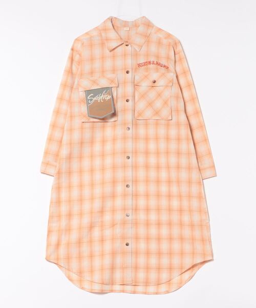 「Kahiko」 「SURF&Palms」シャツワンピース FREE オレンジ レディース_画像5