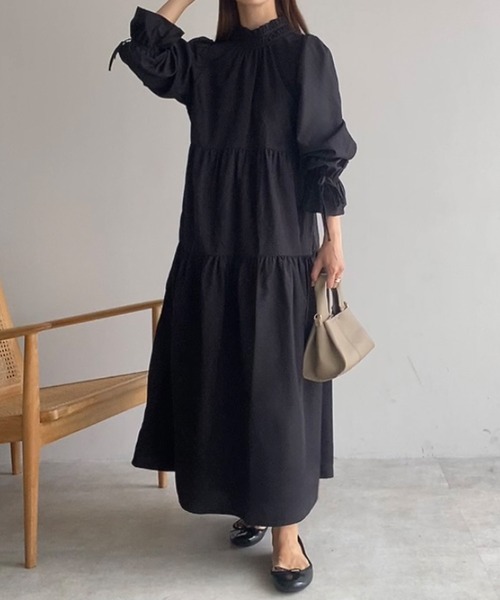 「FILLOU」 長袖ワンピース MEDIUM ライトグレー レディース_画像4