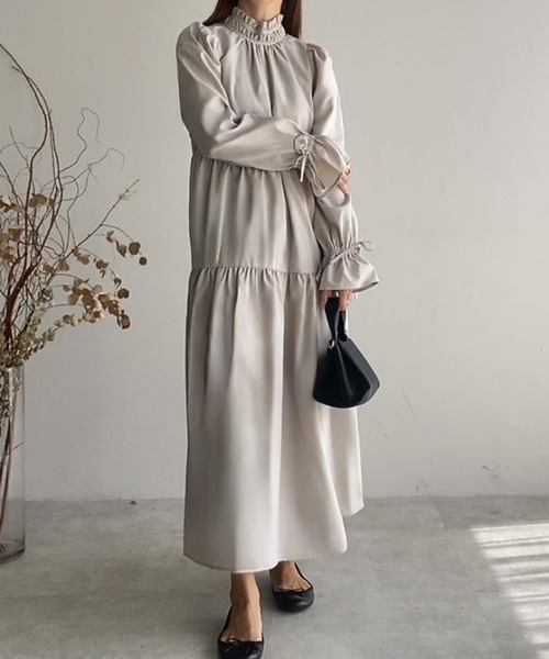 「FILLOU」 長袖ワンピース MEDIUM ライトグレー レディース_画像8