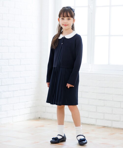 組曲（KUMIKYOKU） 「KIDS」長袖ワンピース 120 ネイビー キッズ