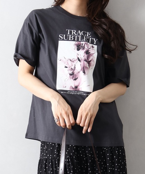 SpRay（スプレイ） tシャツ 半袖 汗染み防止花フォト Tシャツ