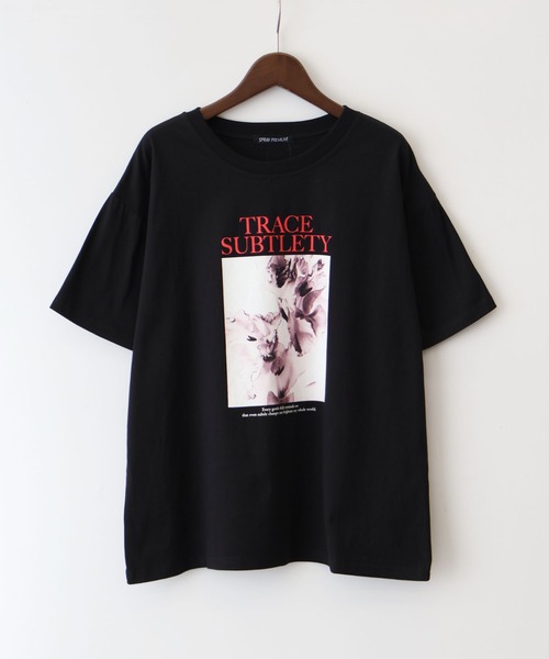 SpRay（スプレイ） tシャツ 半袖 汗染み防止花フォト Tシャツ