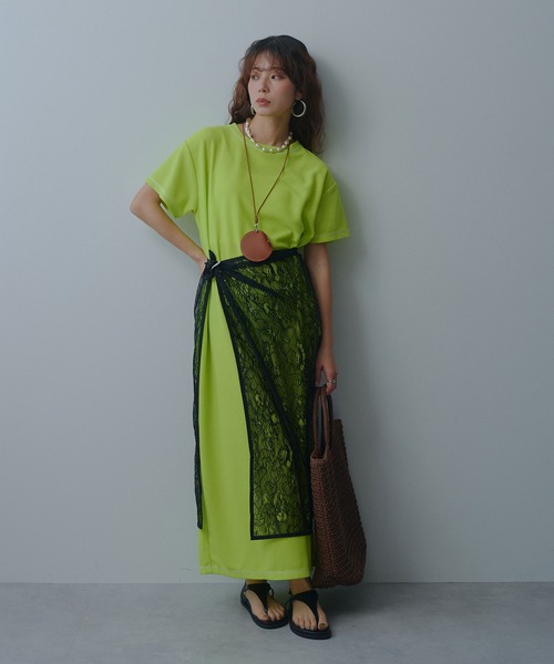 bohmal（ボマール） ワンピース 夏 半袖 ワッフルマキシ半袖ワンピース