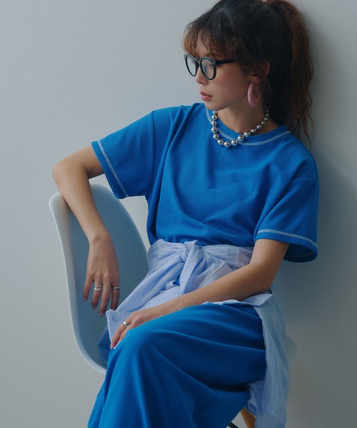 bohmal（ボマール） ワンピース 夏 半袖 ワッフルマキシ半袖ワンピース
