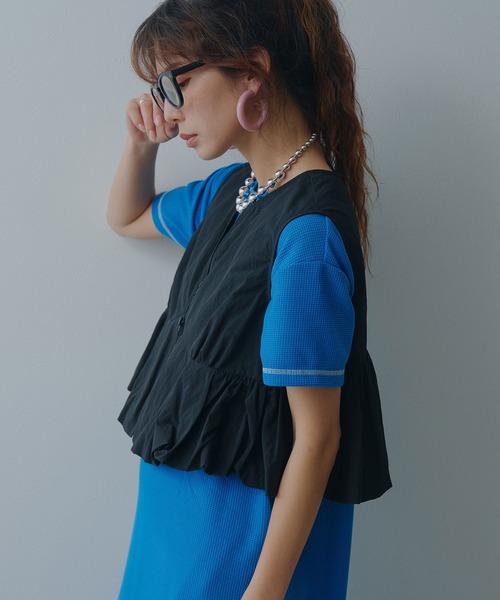 bohmal（ボマール） ワンピース 夏 半袖 ワッフルマキシ半袖ワンピース