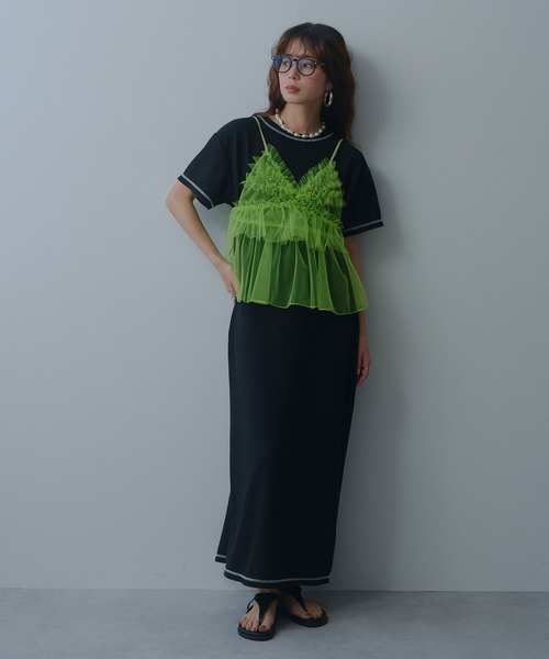bohmal（ボマール） ワンピース 夏 半袖 ワッフルマキシ半袖ワンピース