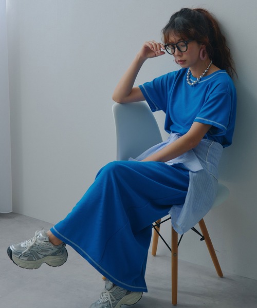 bohmal（ボマール） ワンピース 夏 半袖 ワッフルマキシ半袖ワンピース