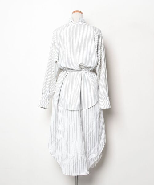 「loaf」 ストライプ柄シャツワンピース ONE SIZE ホワイト レディース_画像2