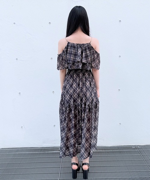 ワンピース アメスリフリルレイヤードロングワンピースの画像