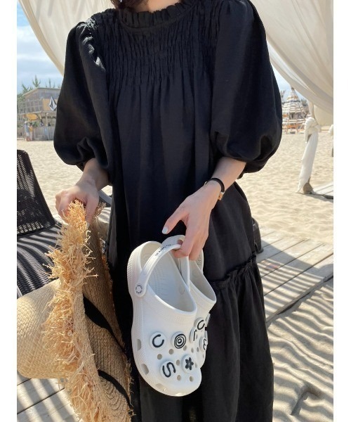 FAVORITO ワンピース 半袖 リラックスパフスリーブワンピース