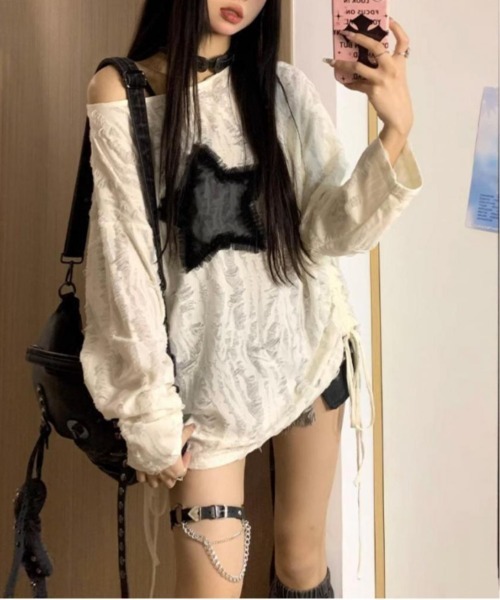 「NANEA」 長袖カットソー LARGE ブラック レディース_画像3