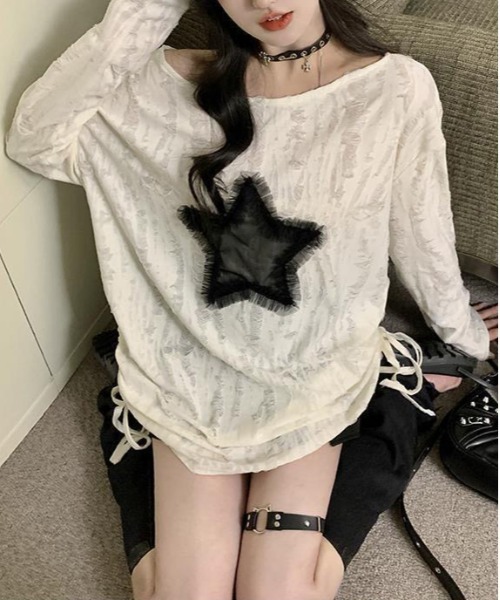 「NANEA」 長袖カットソー LARGE ブラック レディース_画像4