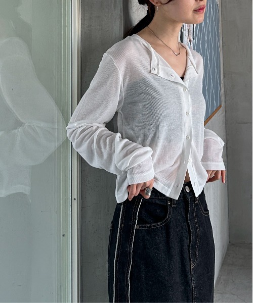 「feepur」 カーディガン MEDIUM ブラック レディース_画像6