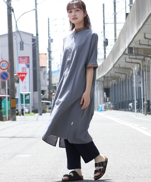 「KRIFF MAYER Lady's Collection」 半袖ワンピース MEDIUM ベージュ レディース_画像2