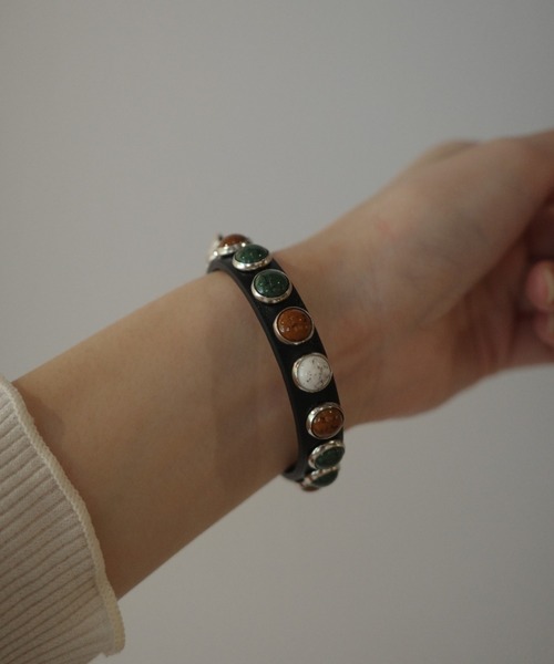 TOGA TOO ブレスレット TOGA TOO Stone leather bangle レディース