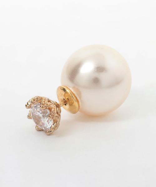 ピアス 一粒パール＆ラインストーンピアス 結婚式 パーティー お呼ばれ オケージョン レディース | GIRL DRESS FOR NOW | 04