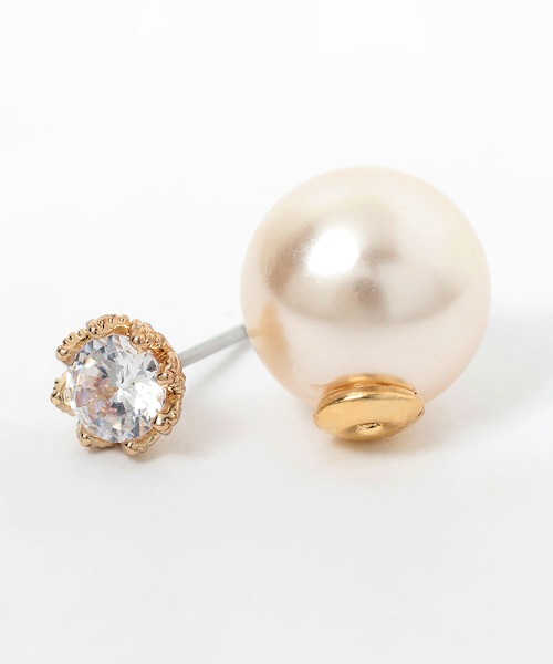 ピアス 一粒パール＆ラインストーンピアス 結婚式 パーティー お呼ばれ オケージョン レディース | GIRL DRESS FOR NOW | 05