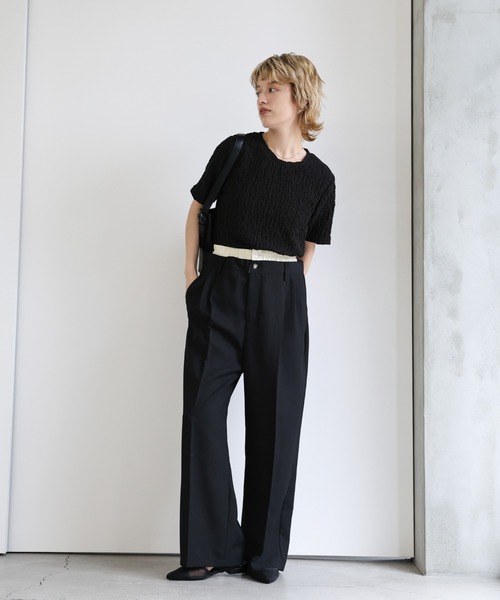moca出品 2021 SS アシンメトリーパイピングシャツ（シャツ/ブラウス