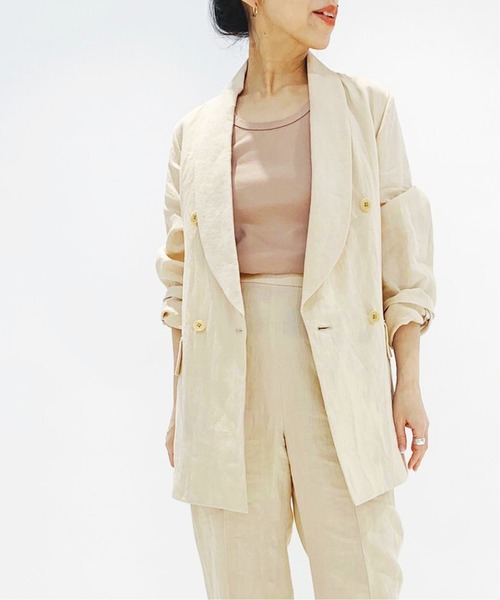 IENA LA BOUCLE シーチングジャケット　美品 IENA LA BOUCLE ジャケット テーラードジャケット 麻シーチング