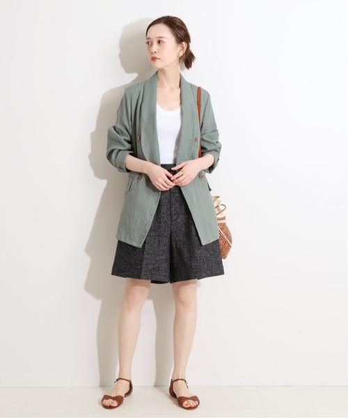 IENA LA BOUCLE シーチングジャケット　美品 IENA LA BOUCLE ジャケット テーラードジャケット 麻シーチング