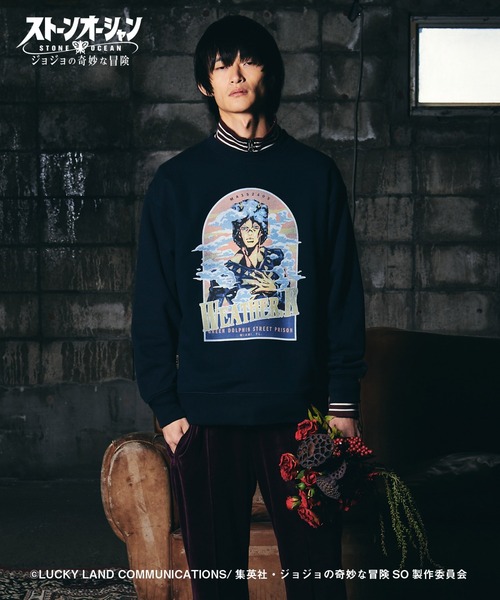 JOJO ジョジョ　glamb グラム　スウェット C・R 　ブラックM glamb（グラム） glamb×ジョジョの奇妙な冒険 黄金の風 スウェット