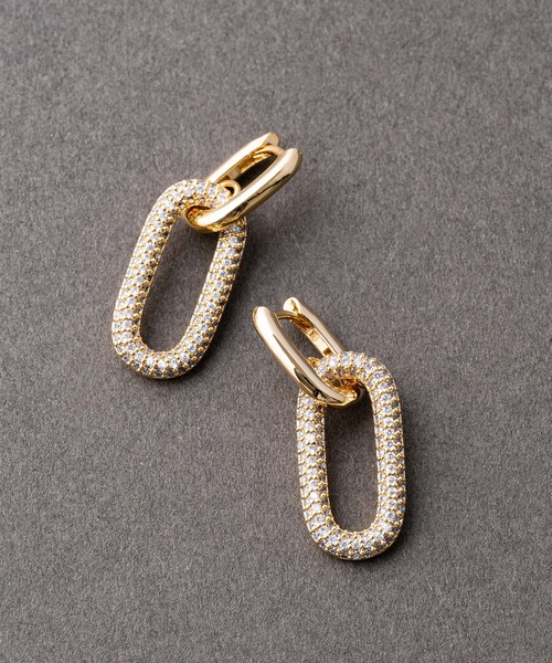 ゴールド オーバル型 ピアス ピアス ビジューオーバルピアス レディース : ZOZOTOWN Yahoo!店