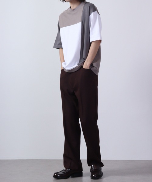 URBAN SQUARE tシャツ 表コットン裏メッシュ ブロック切替半袖T