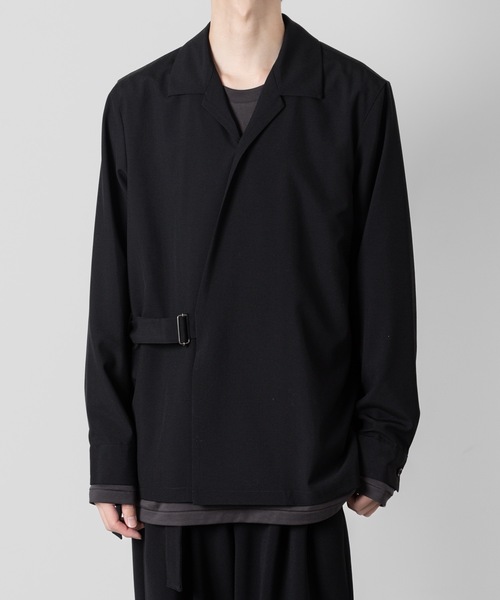 ATTACHMENT シャツ WO トロピカル ベルテッド ロングスリーブ