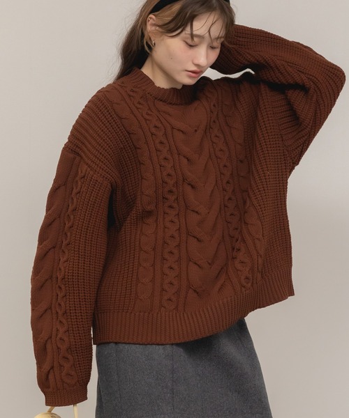 HEILIS（ヘイリス） ニット セーター 「新色追加」ケーブル編クルー