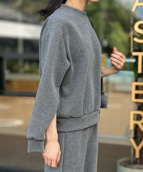 グレー ドロップショルダー トレーナー NAUL トレーナー スウェット 袖下ZIPボンディングプルオーバー