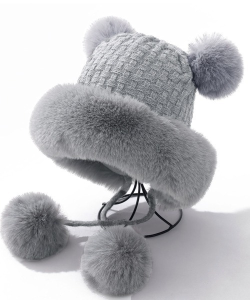 GOBI ERDENE FOXファー 毛皮 ボンボン カシミヤニットキャップ Amazon