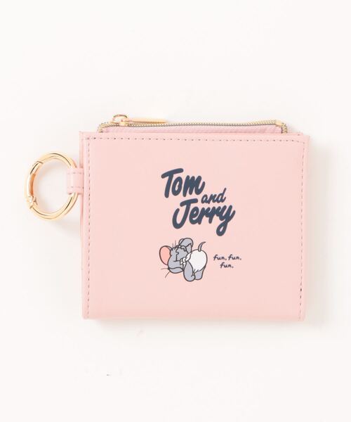 ミニ 二つ折り 二つ折り財布 財布 「公式」TOM and JERRY ライトカラー
