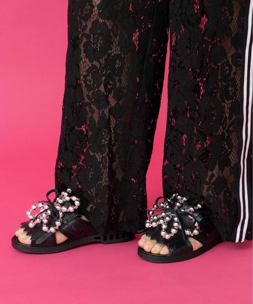 Casselini サンダル 「bench×Casselini」フラワービーズサンダル