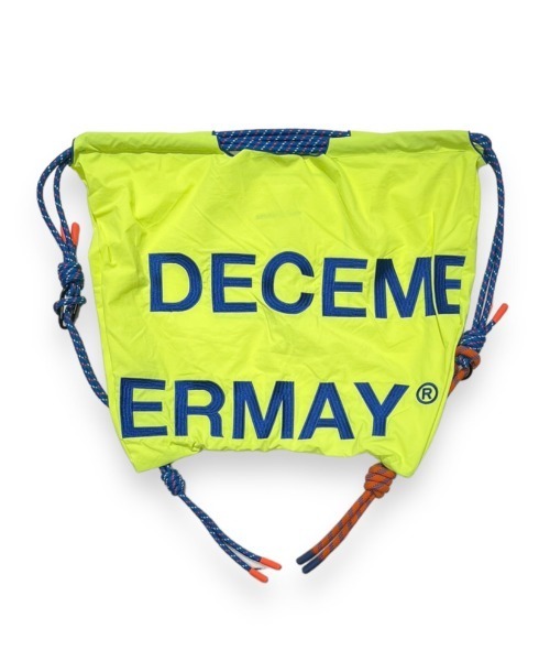 DECEMBER MAY 2WAYメッシュカートバッグ　ネイビー/イエロー DECEMBERMAY（ディセンバーメイ） デイバック リュック 2WAY BIG Logo
