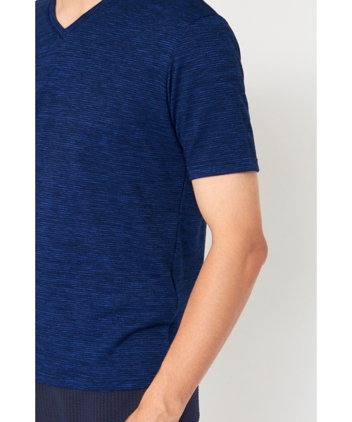 HIGH STREET tシャツ STREET∴ABSかすれ千鳥JQ半袖Vネック
