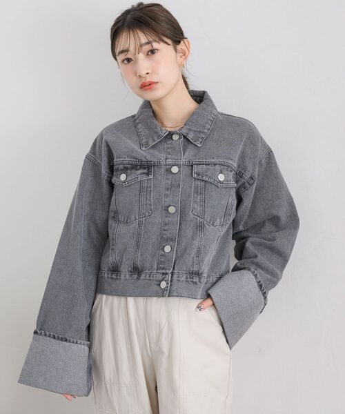 RETROGIRL デニムジャケット gジャン 袖ロールアップデニムJK