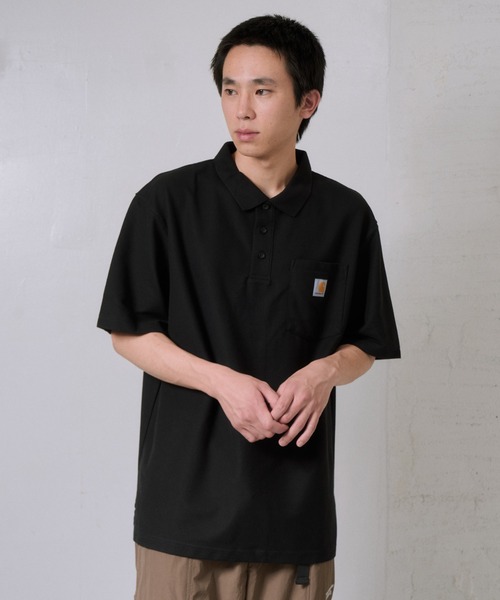 Carhartt カーハート 刺繍ワンポイントロゴ ポロシャツ リブライン 専用 Carhartt カーハート 刺繍ワンポイントロゴ ポロシャツ