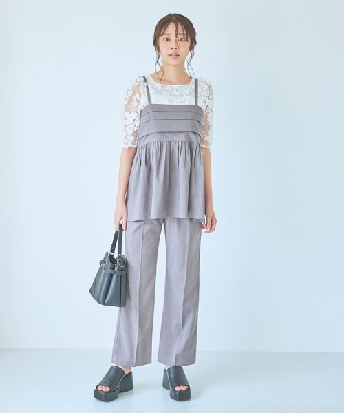 ブラウス シャツ 2WAYスタンダートシャツ レディース aquagarage ギャザーブラウス トップス シャツ レディース 春 秋