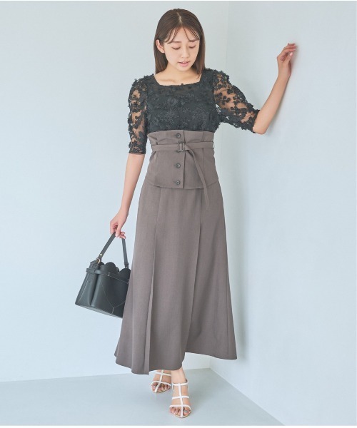 mysty woman ブラウス シャツ 3Dフラワー2WAYブラウス 135591