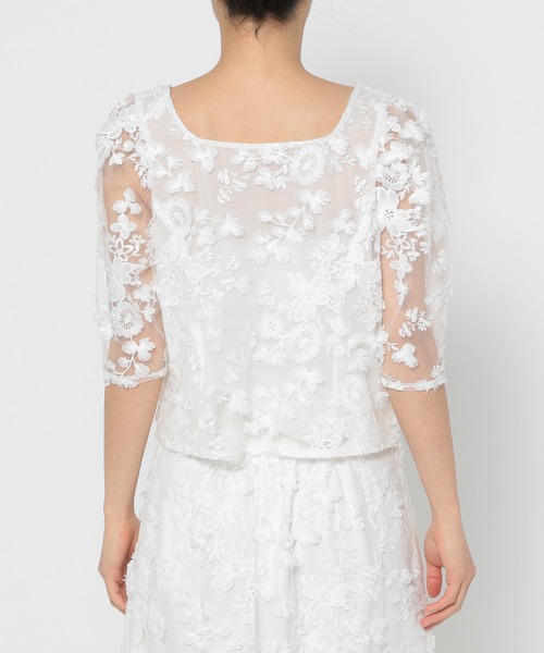 ブラウス シャツ ミッドナイトフローラル シャツ レディース mysty woman ブラウス シャツ 3Dフラワー2WAYブラウス 135591
