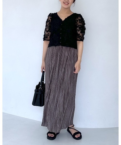mysty woman ブラウス シャツ 3Dフラワー2WAYブラウス 135591