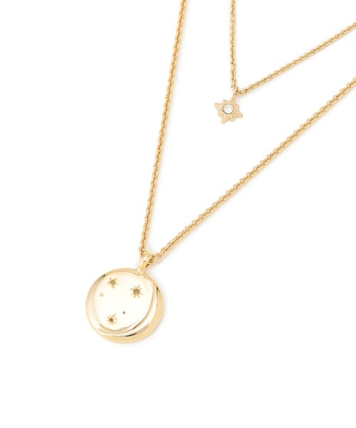 ゴールド ネックレス クリスタル付き 23区 ネックレス クリスタル付き 2WAY コイン レディース
