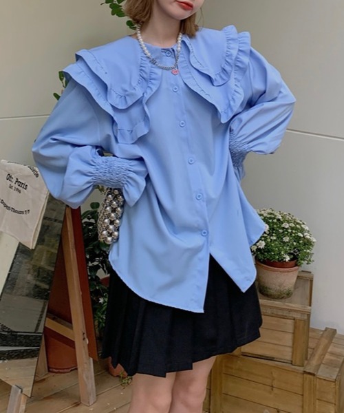 新品未使用✨ Diagram イレギュラーフリルブラウス フリルカラー 長袖 楽天市場】シャツ レディース ブラウス 長袖 フリルスタンド