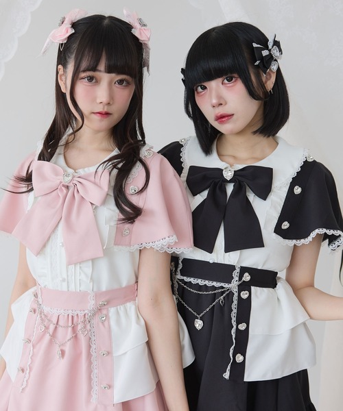 ブラウス シャツ ハートボタンシャツ Heart Button Design Shirt レディース ハートボタンブラウス（シャツ/ブラウス）｜DearMyLoveRose